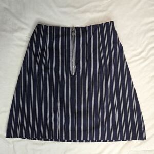 Elegant Navy Striped Pencil Skirt